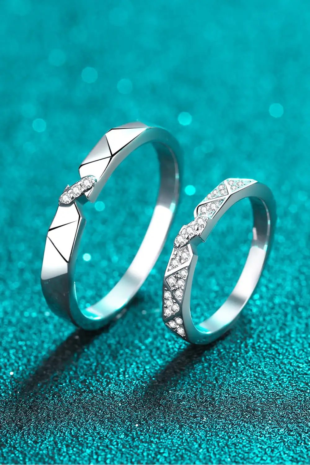 Moissanite Minimalist Rhodium-Plated Ring by Trendsi