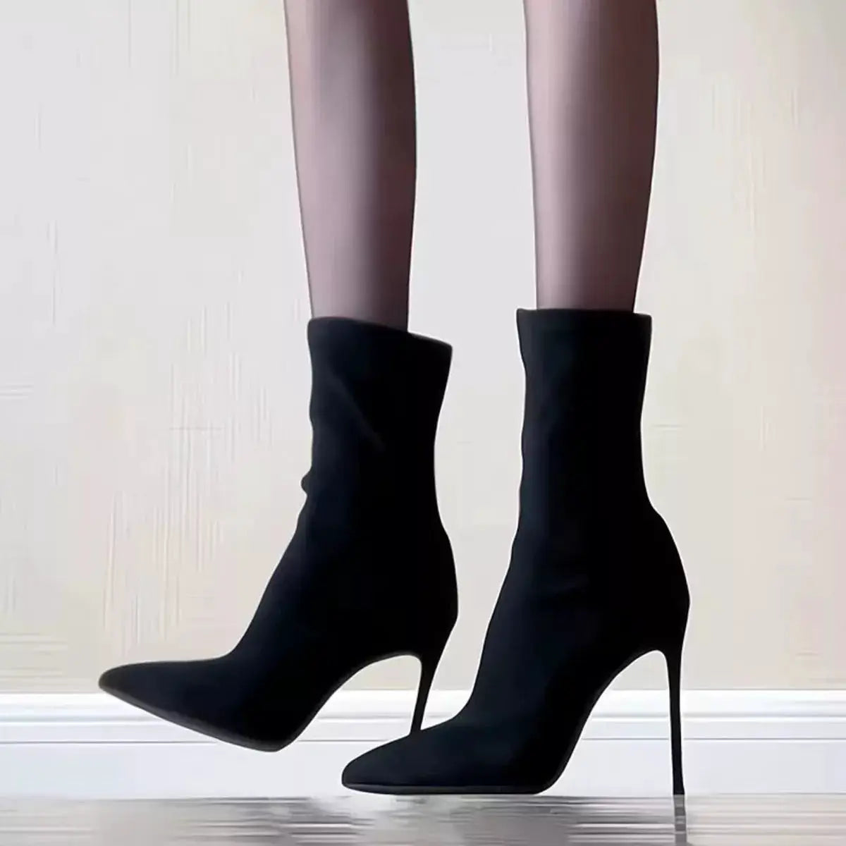 Point Toe Stiletto Boots by Trendsi