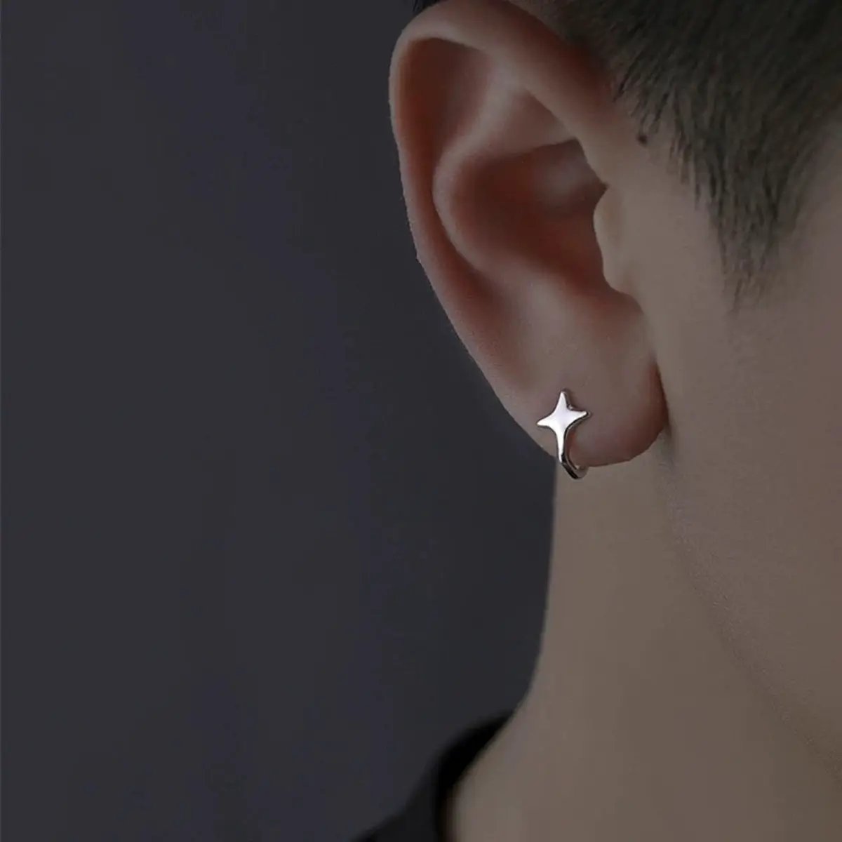 925 Sterling Silver Star Cuff Earrings by Trendsi
