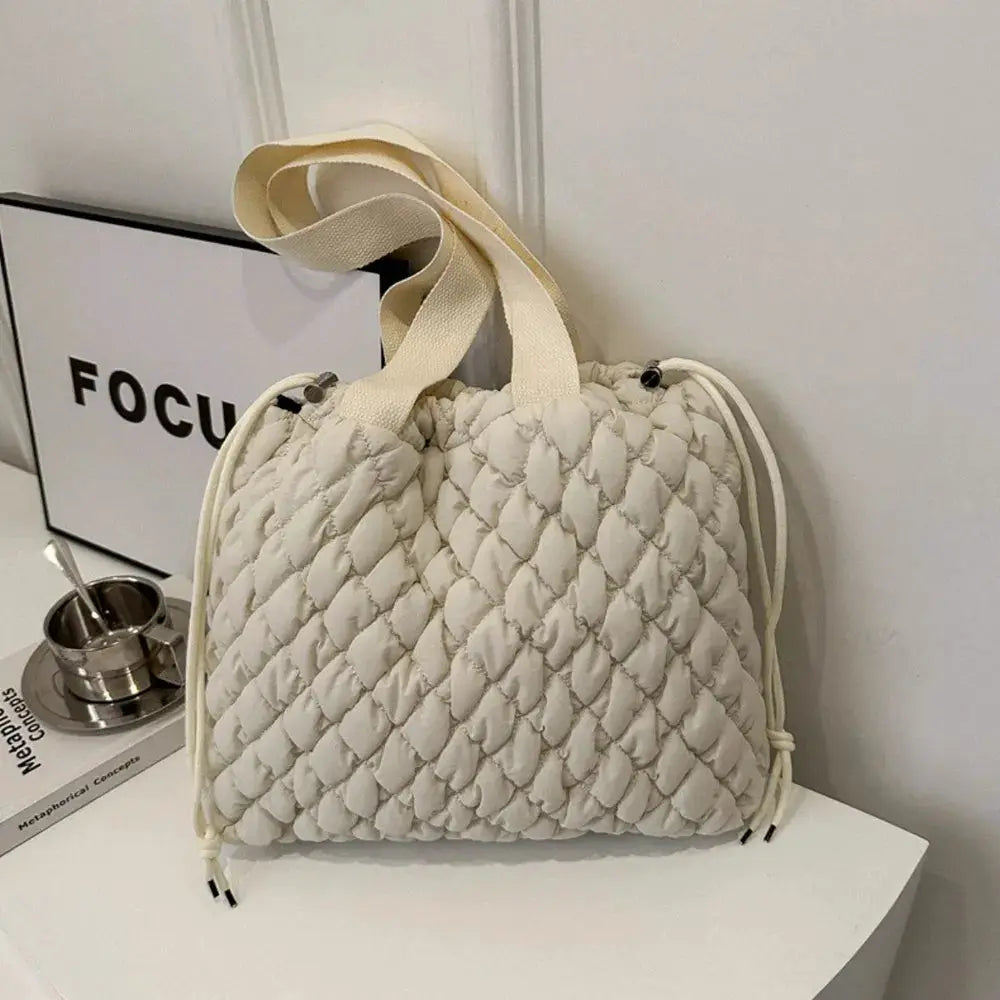 Drawstring Bubble Texture Tote Bag by Trendsi