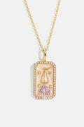 Rhinestone Constellation Pendant Copper Necklace by Trendsi