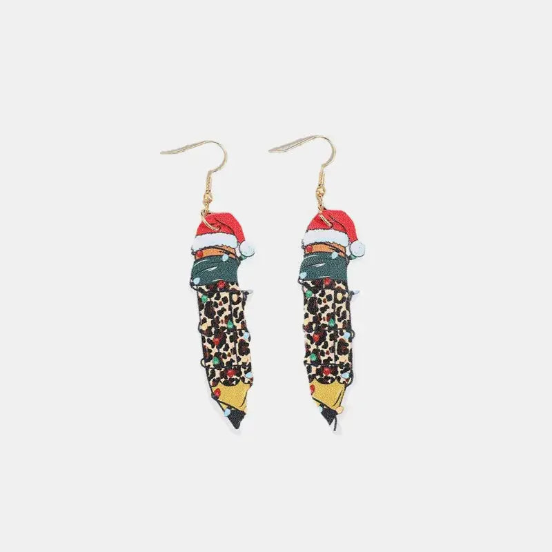 PU Leather Alloy Pencil Earrings by Trendsi