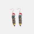 PU Leather Alloy Pencil Earrings by Trendsi