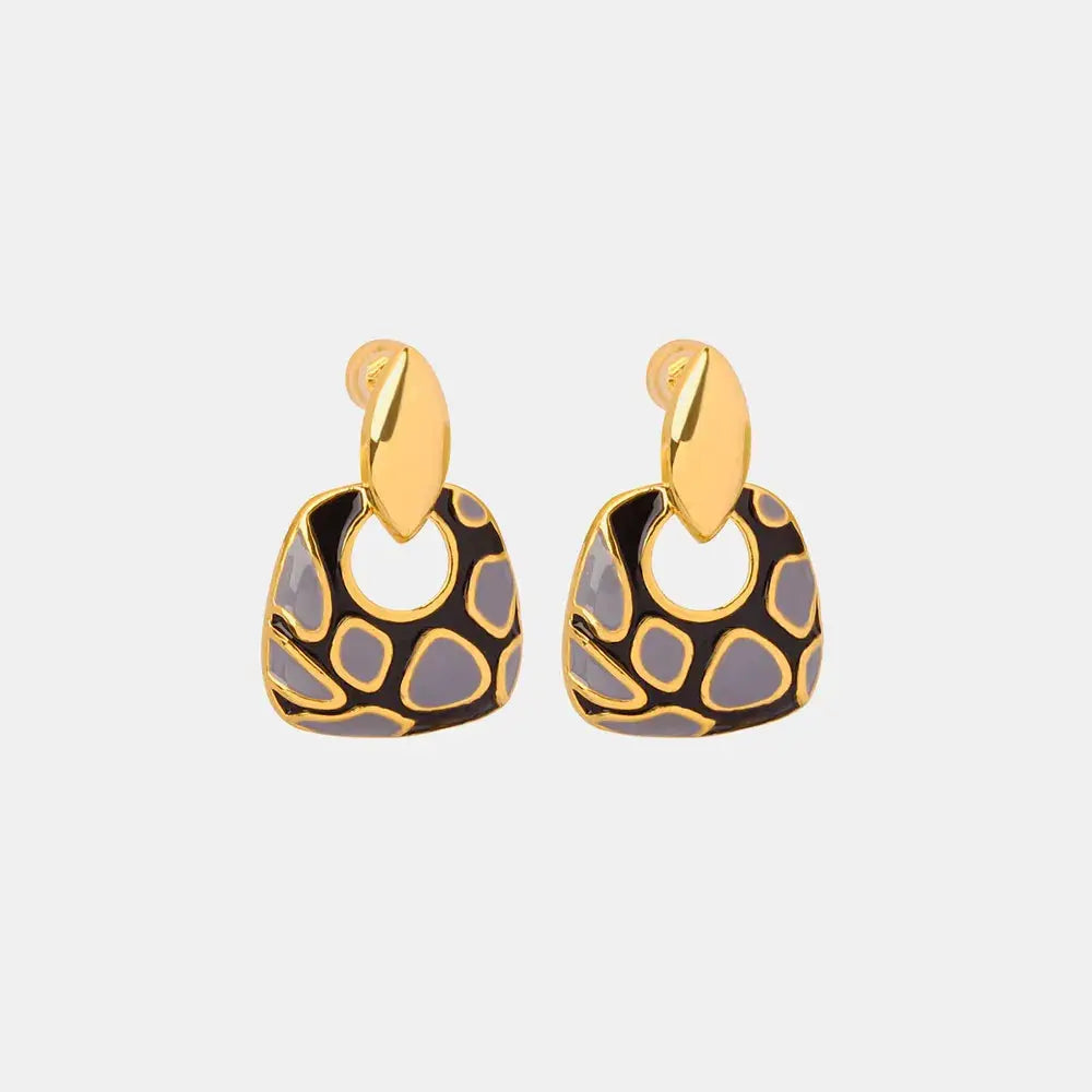 Copper Oil Drip Earrings by Trendsi