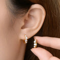 925 Sterling Silver Moissanite Huggie Earrings by Trendsi