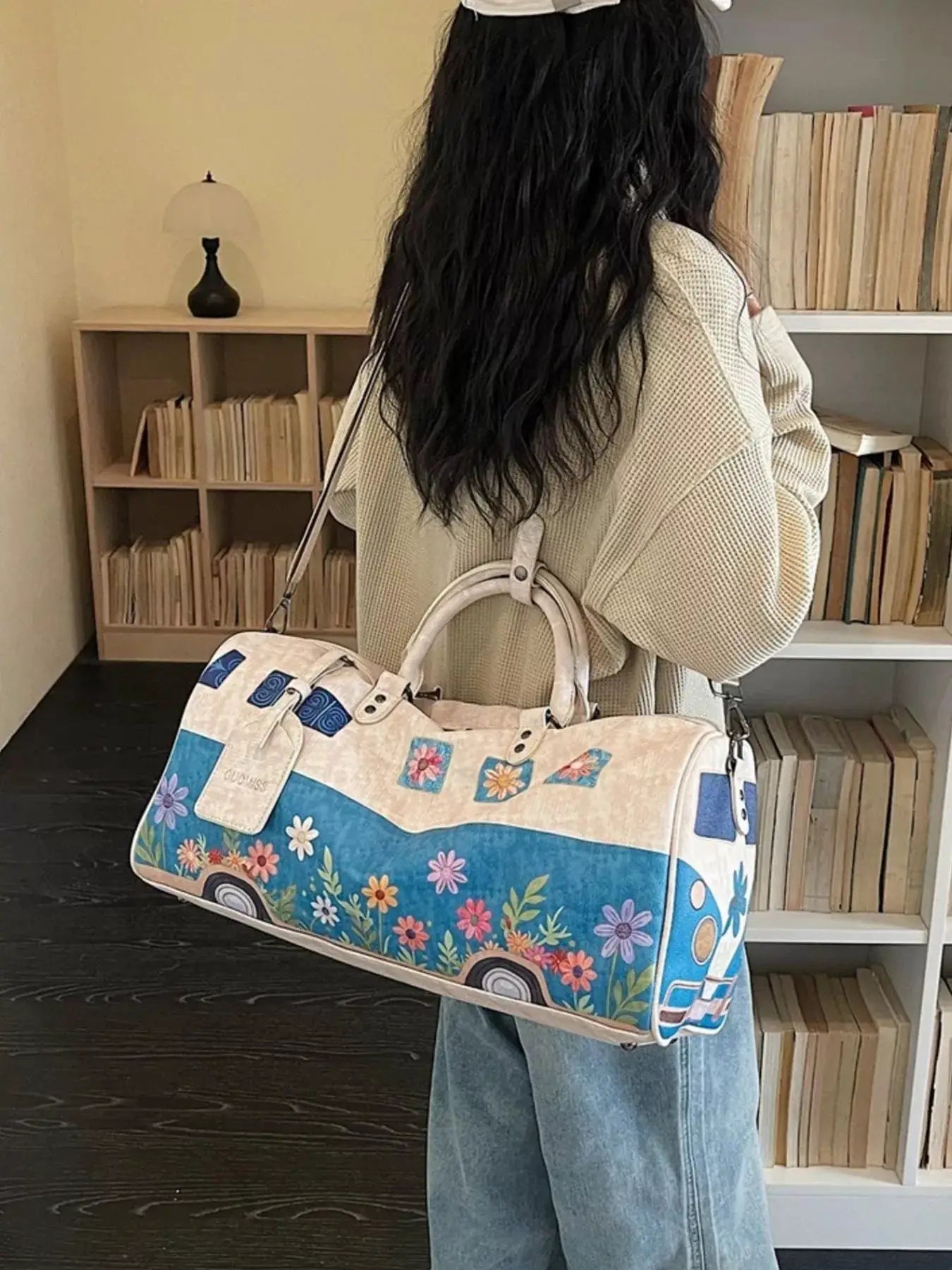 Floral Print Duffel Bag by Trendsi