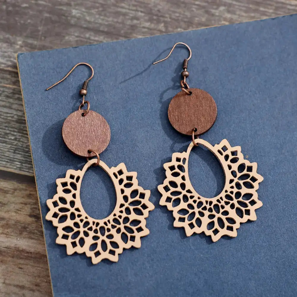 Geometric Cutout Dangle Earrings by Trendsi