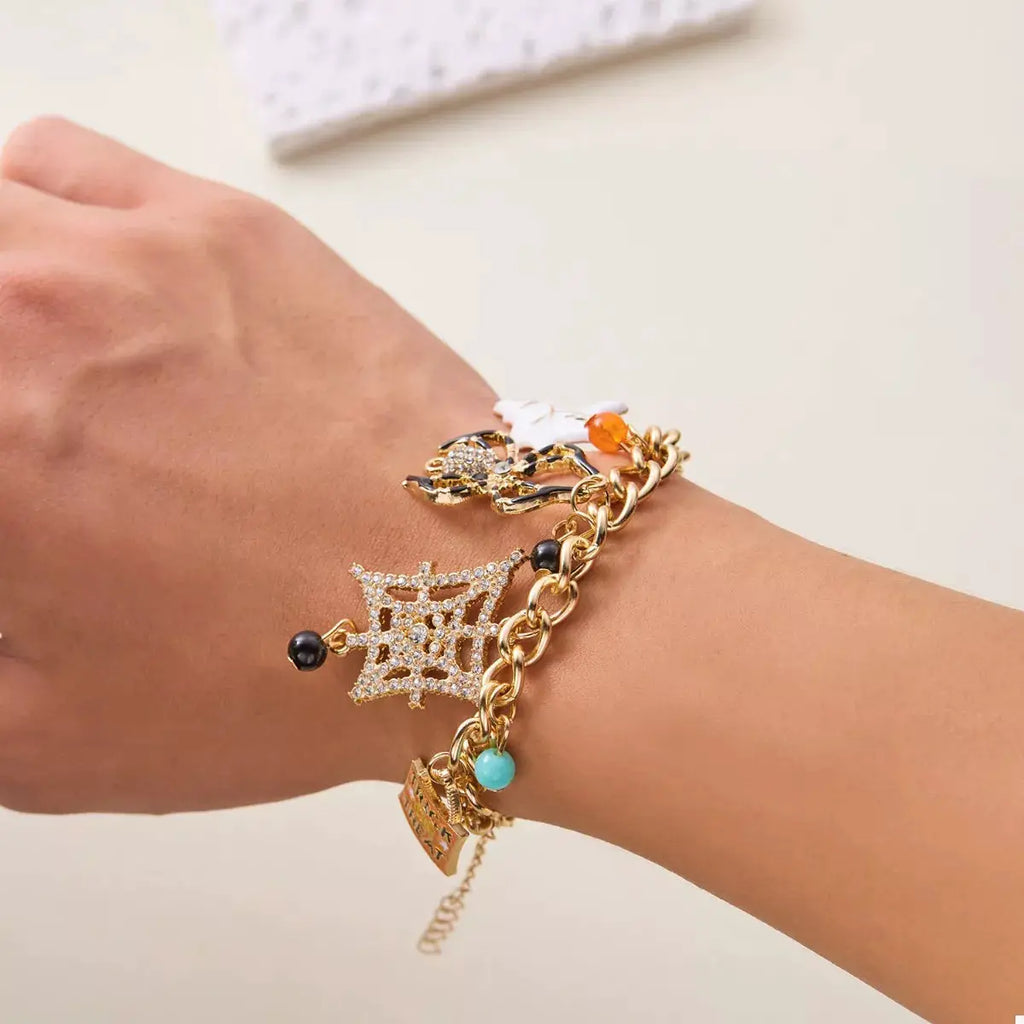 18K Gold-Plated Halloween Theme Bracelet by Trendsi
