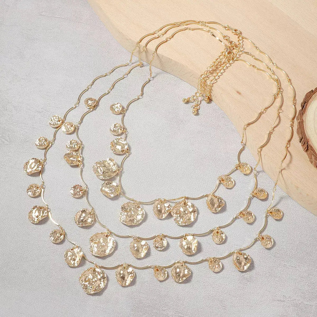 3-Piece 18K Gold-Plated Zinc Alloy Necklace by Trendsi