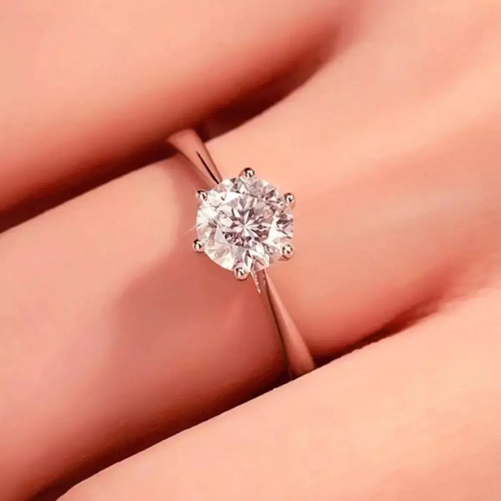 5 Carat 925 Sterling Silver Moissanite Ring by Trendsi