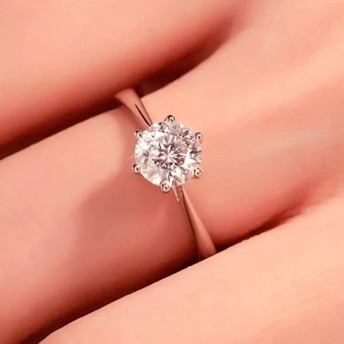 5 Carat 925 Sterling Silver Moissanite Ring by Trendsi