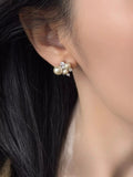 Pearl Cluster Stud Earrings by Trendsi