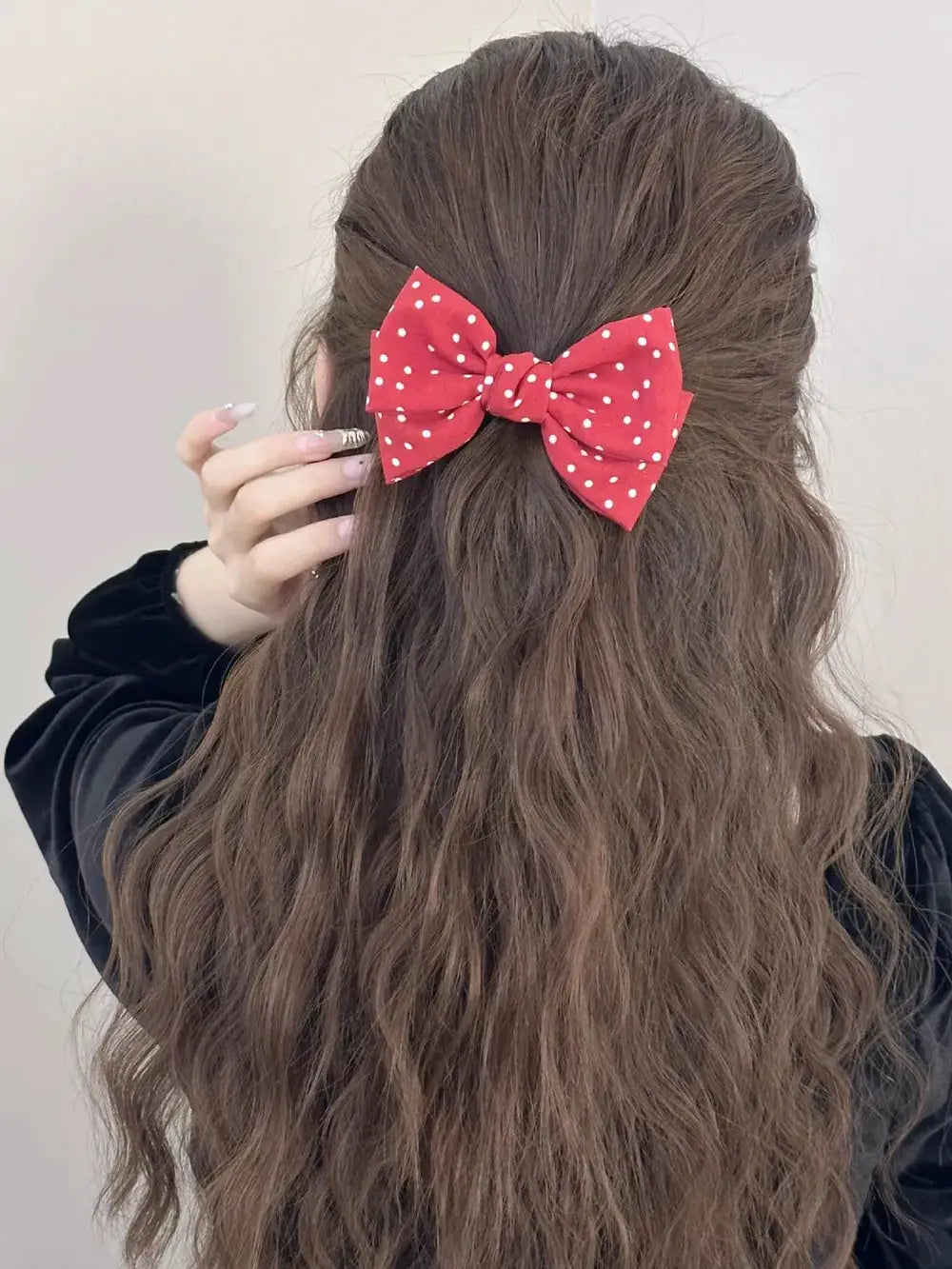 2-Piece Polka Dot Bow Hair Clip by Trendsi