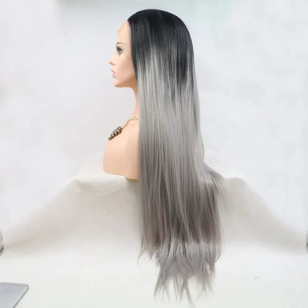 13*3" Lace Front Wigs Synthetic Long Straight 24" 130% Density by Trendsi