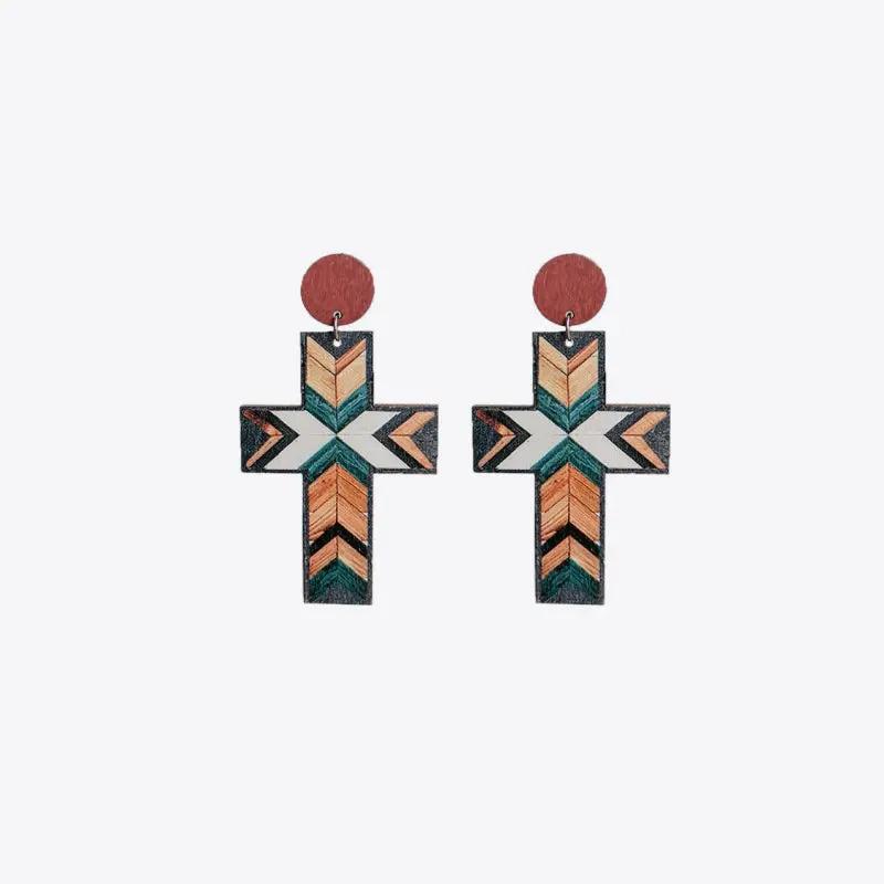 Cross Drop Earrings by Trendsi