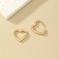 Alloy Heart Shape Hoop Earrings by Trendsi