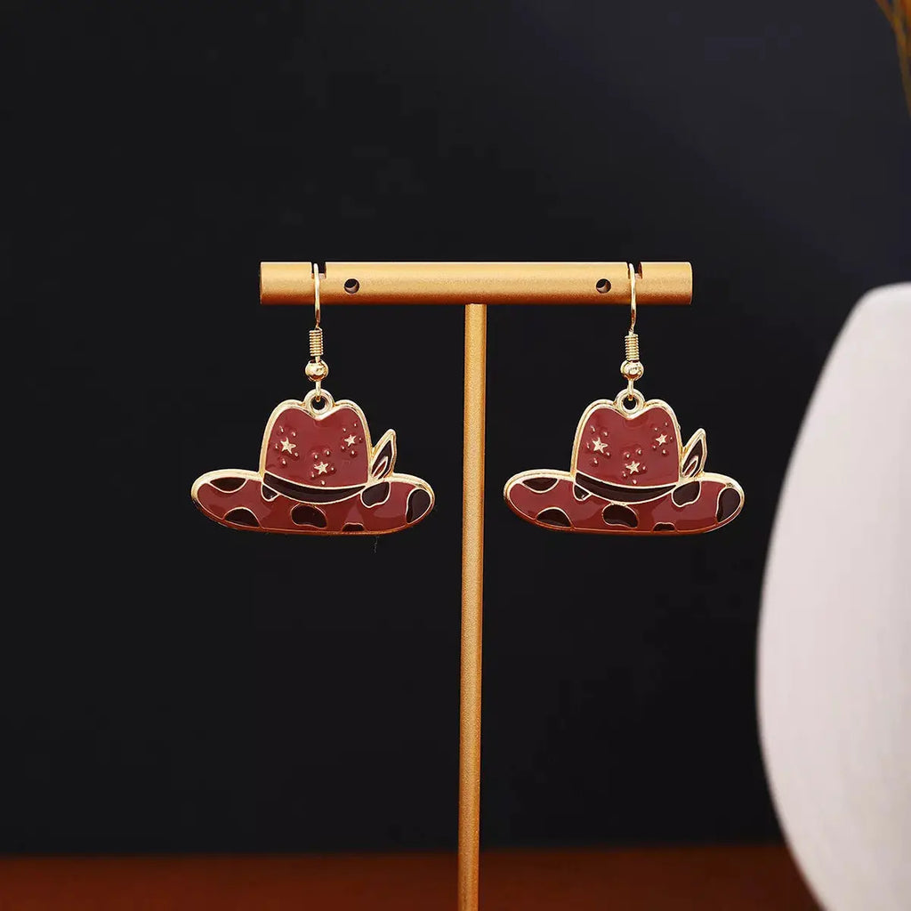Cowboy Hat & Bottle Dangle Earrings by Trendsi