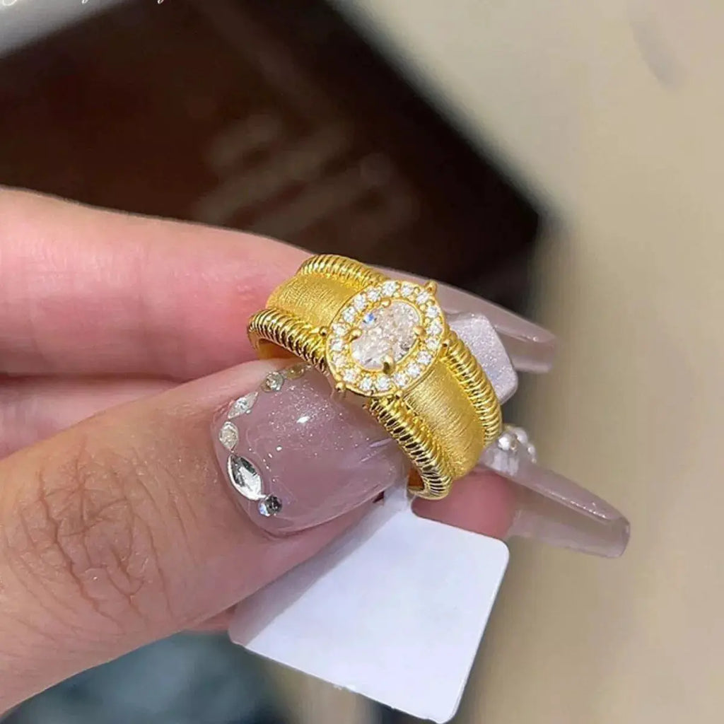18K Gold-Plated 925 Sterling Silver Ring by Trendsi