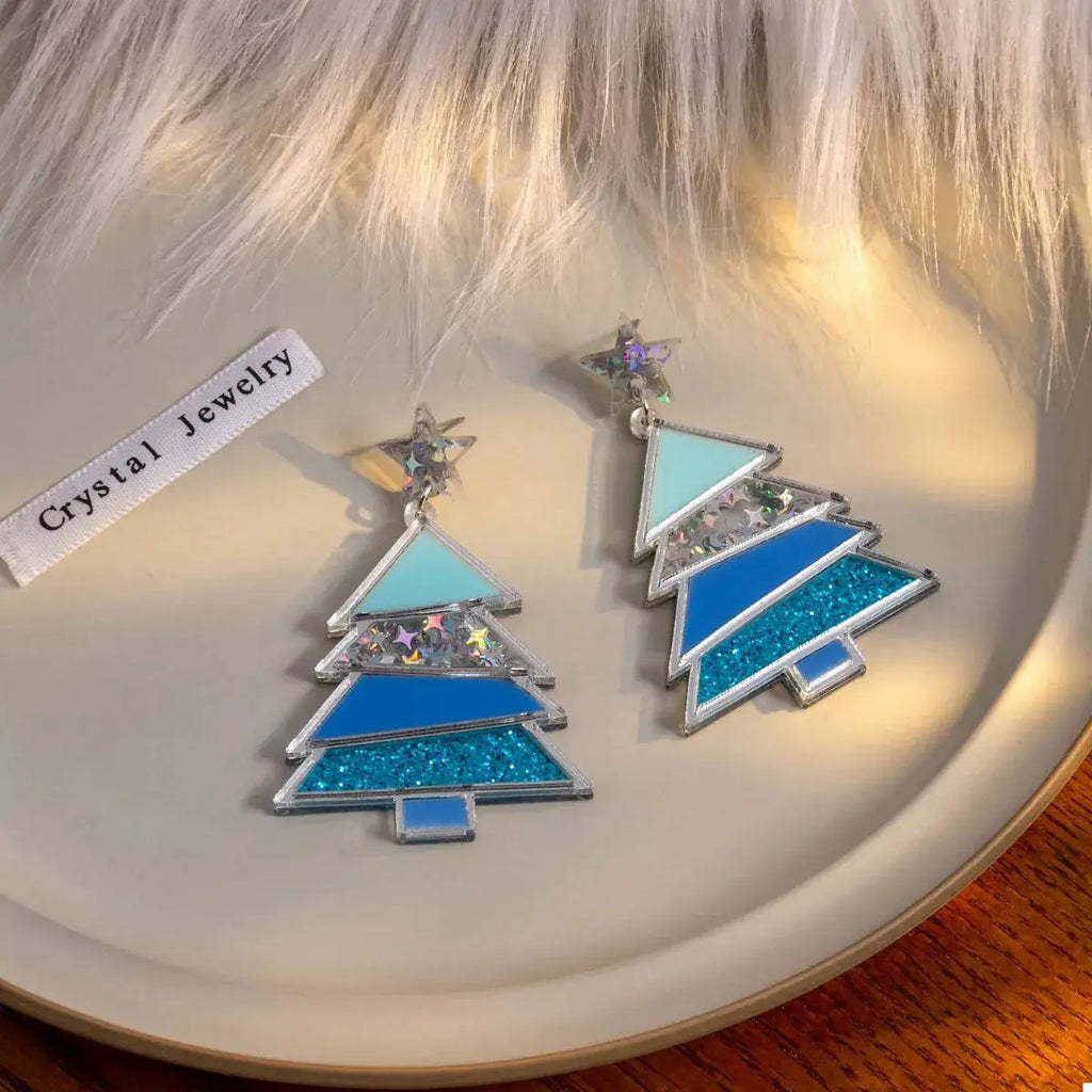 Christmas Tree Dangle Earrings by Trendsi