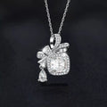 1.5 Carat Moissanite 925 Sterling Silver Bowknot Pendant Necklace by Trendsi