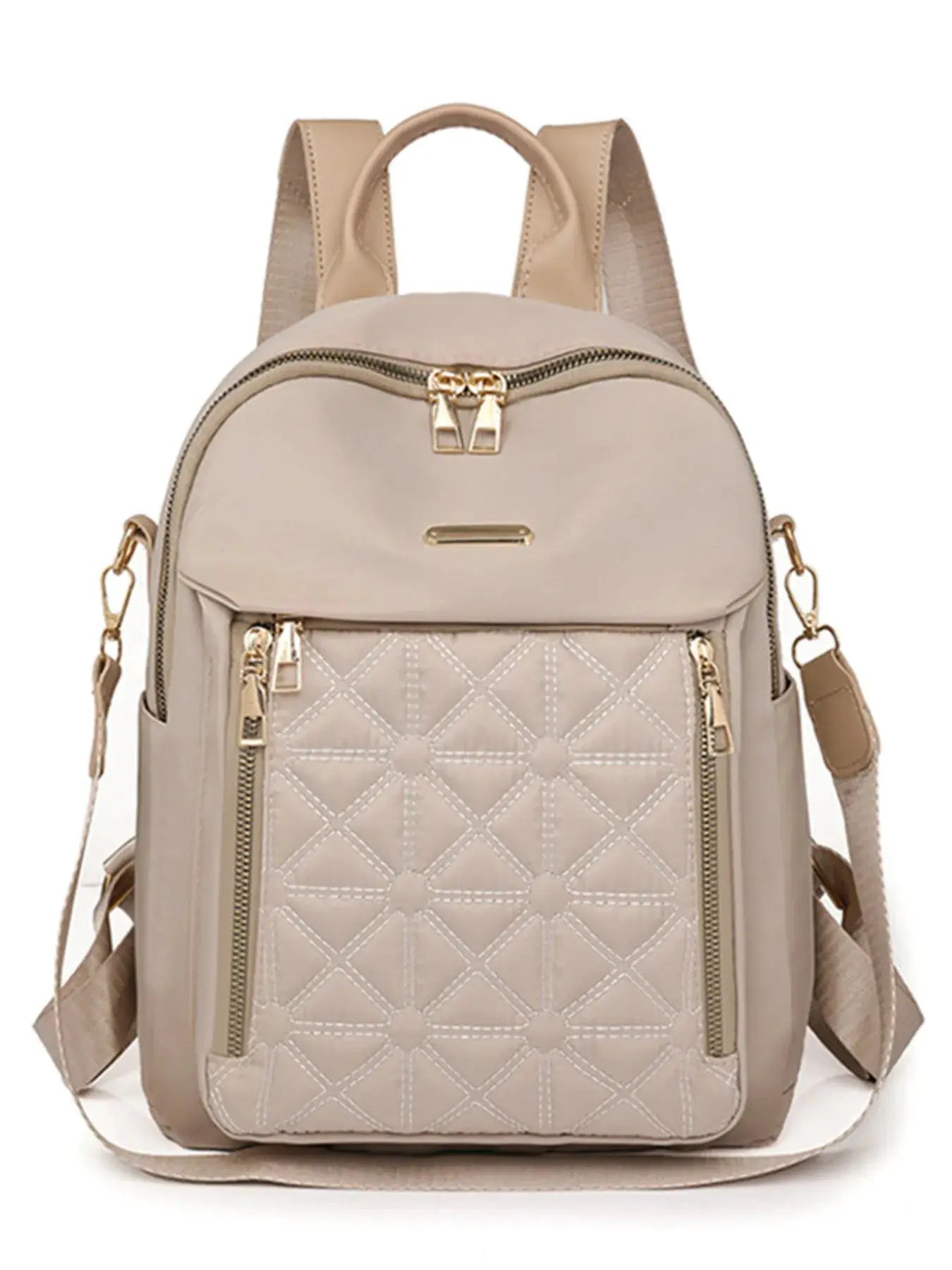 Quilted Oxford Cloth Backpack Bag by Trendsi