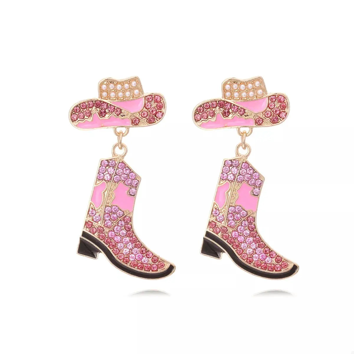Cowboy Hat and Boot Dangle Earrings by Trendsi