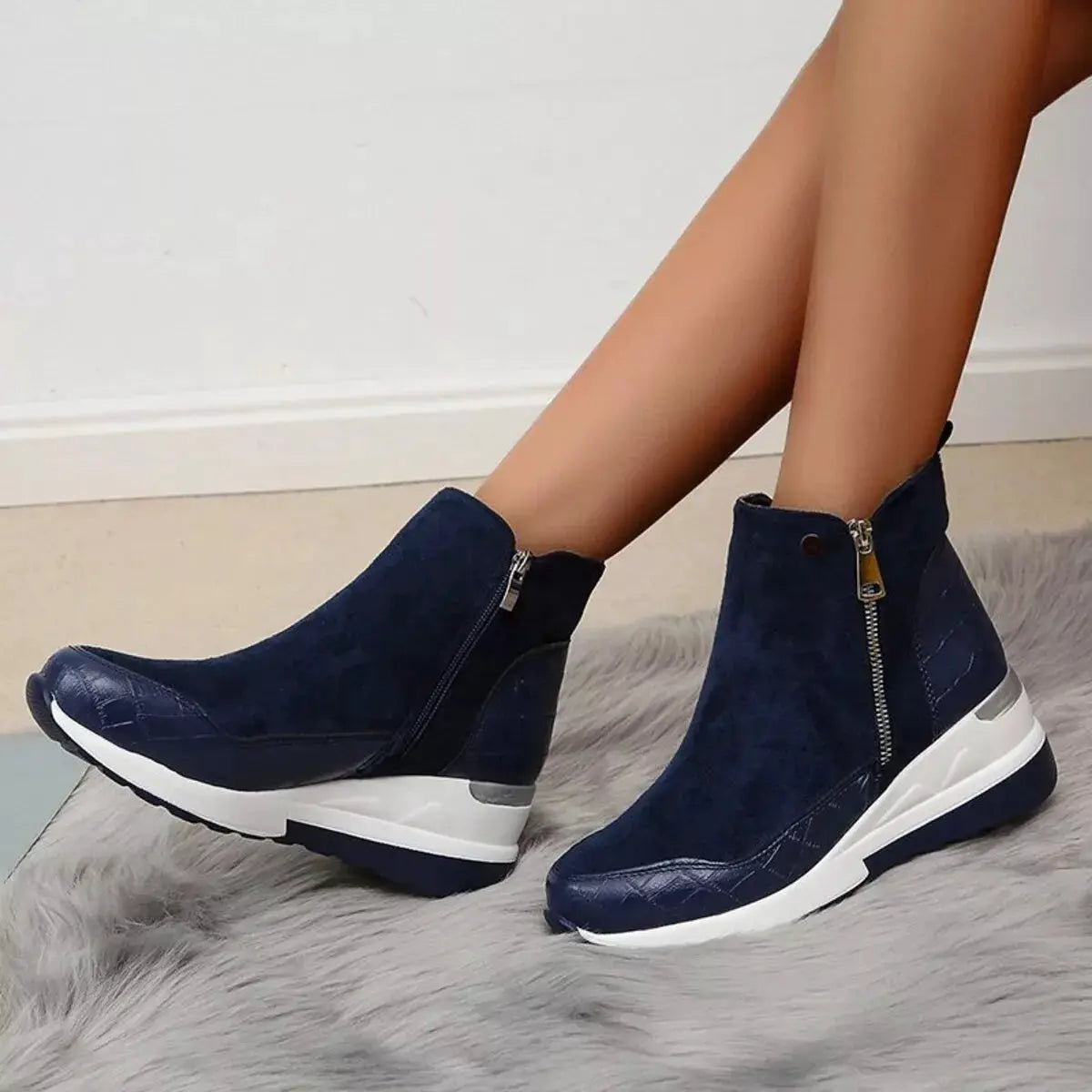 Side Zipper Ankle Boots by Trendsi