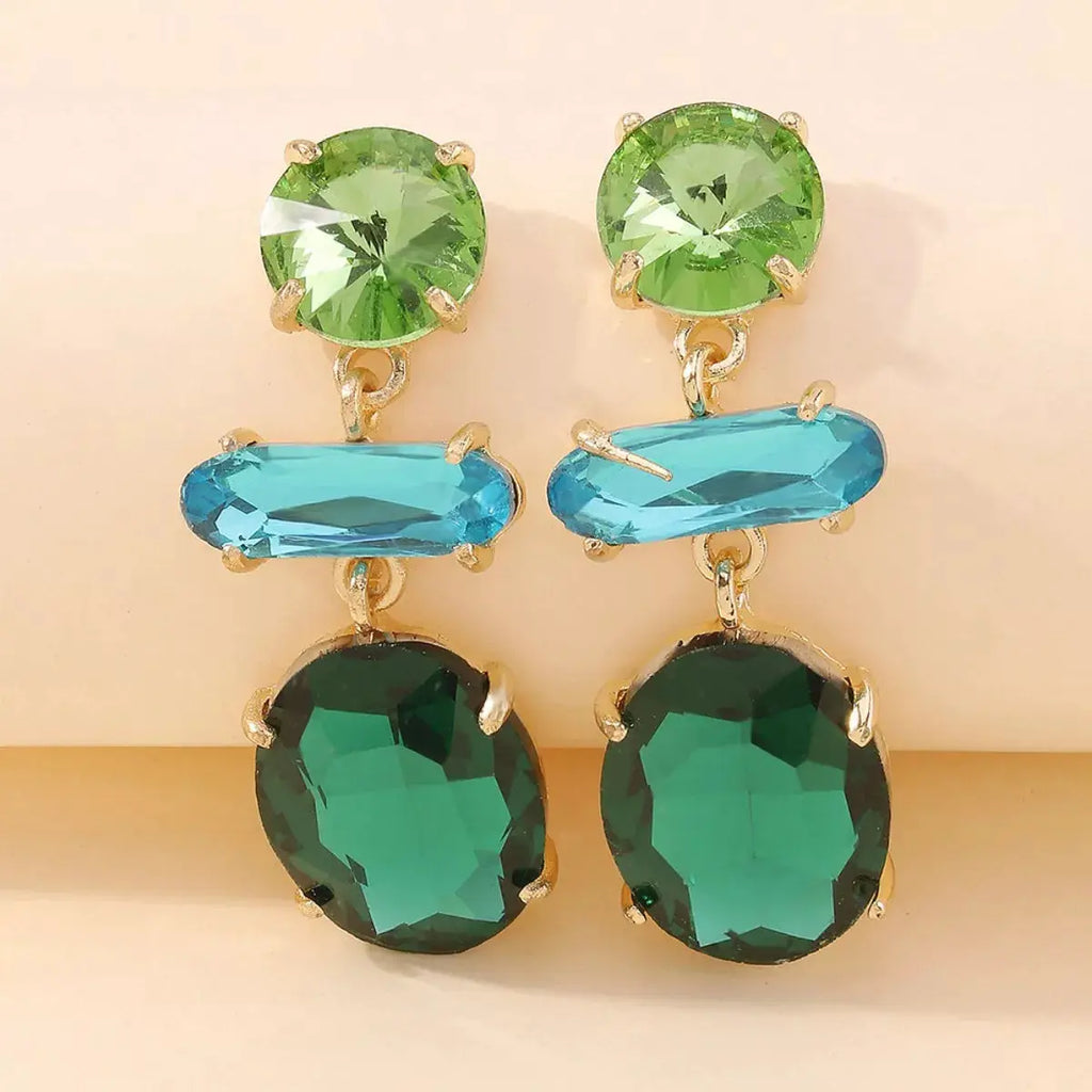 Alloy Geometric Dangle Earrings by Trendsi