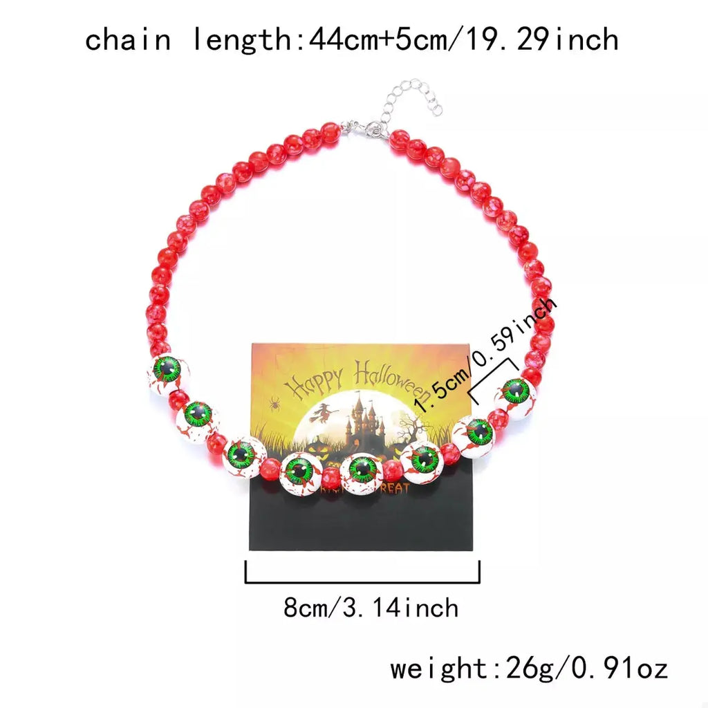 Halloween Beaded Necklace and Bracelet Jewelry Set by Trendsi