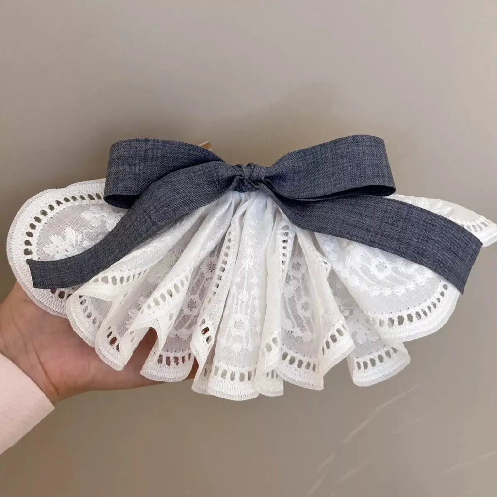 Lace Hair Clip with Ribbon by Trendsi
