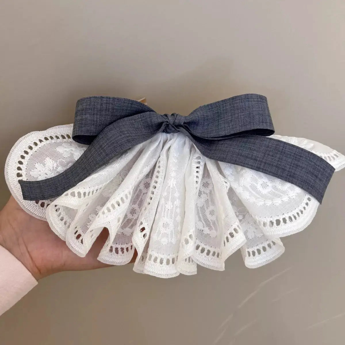 Lace Hair Clip with Ribbon by Trendsi