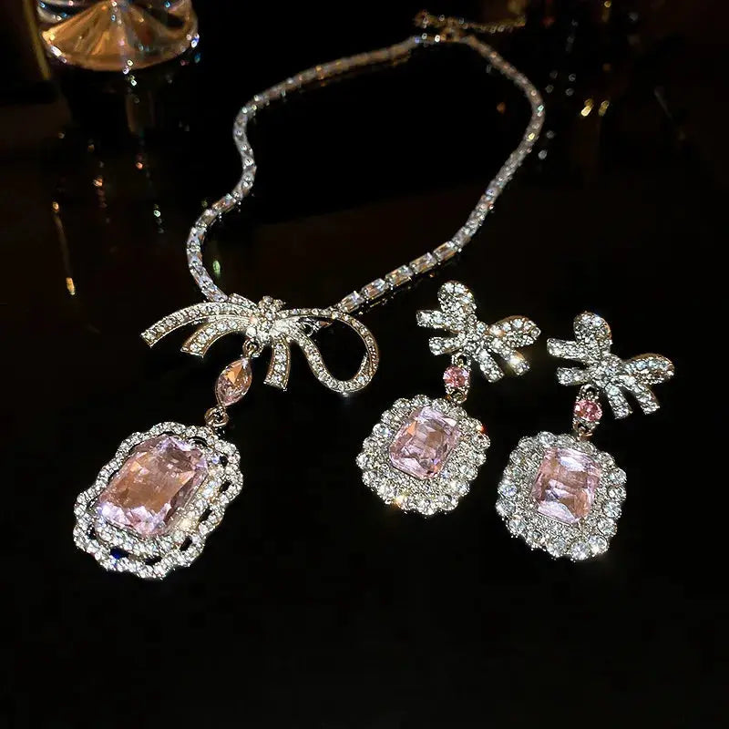 Alloy Crystal Geometric Dangle Earrings by Trendsi