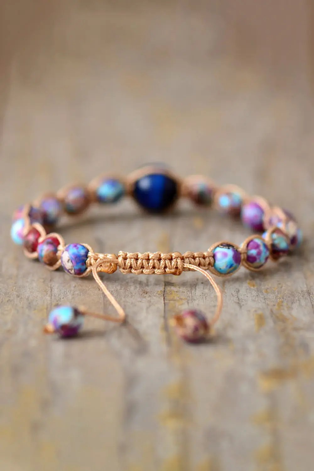 Imperial Jasper & Natural Stone Beaded Bracelet by Trendsi