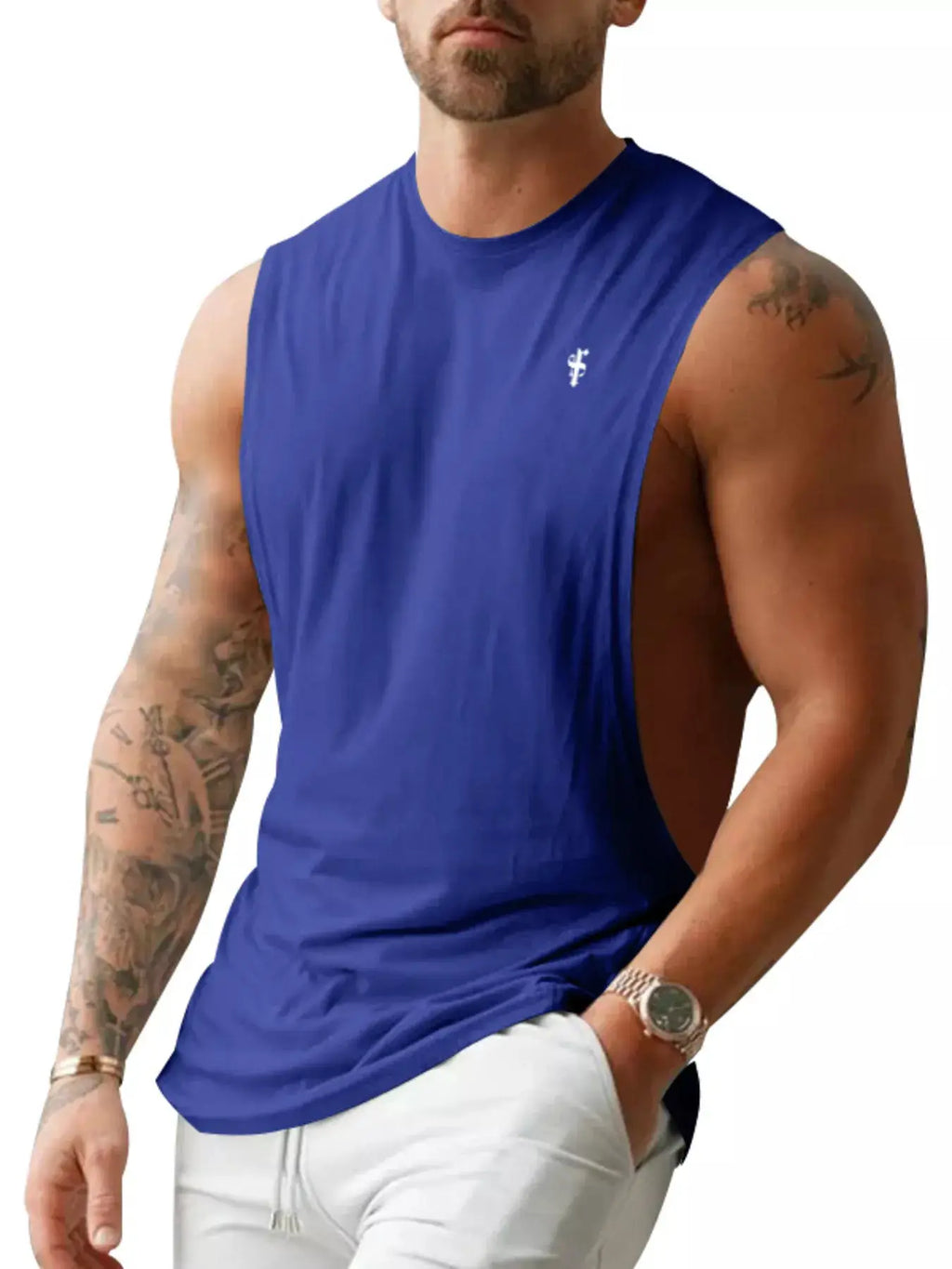 Men's Full Size Round Neck Tank Top Plus Size by Trendsi