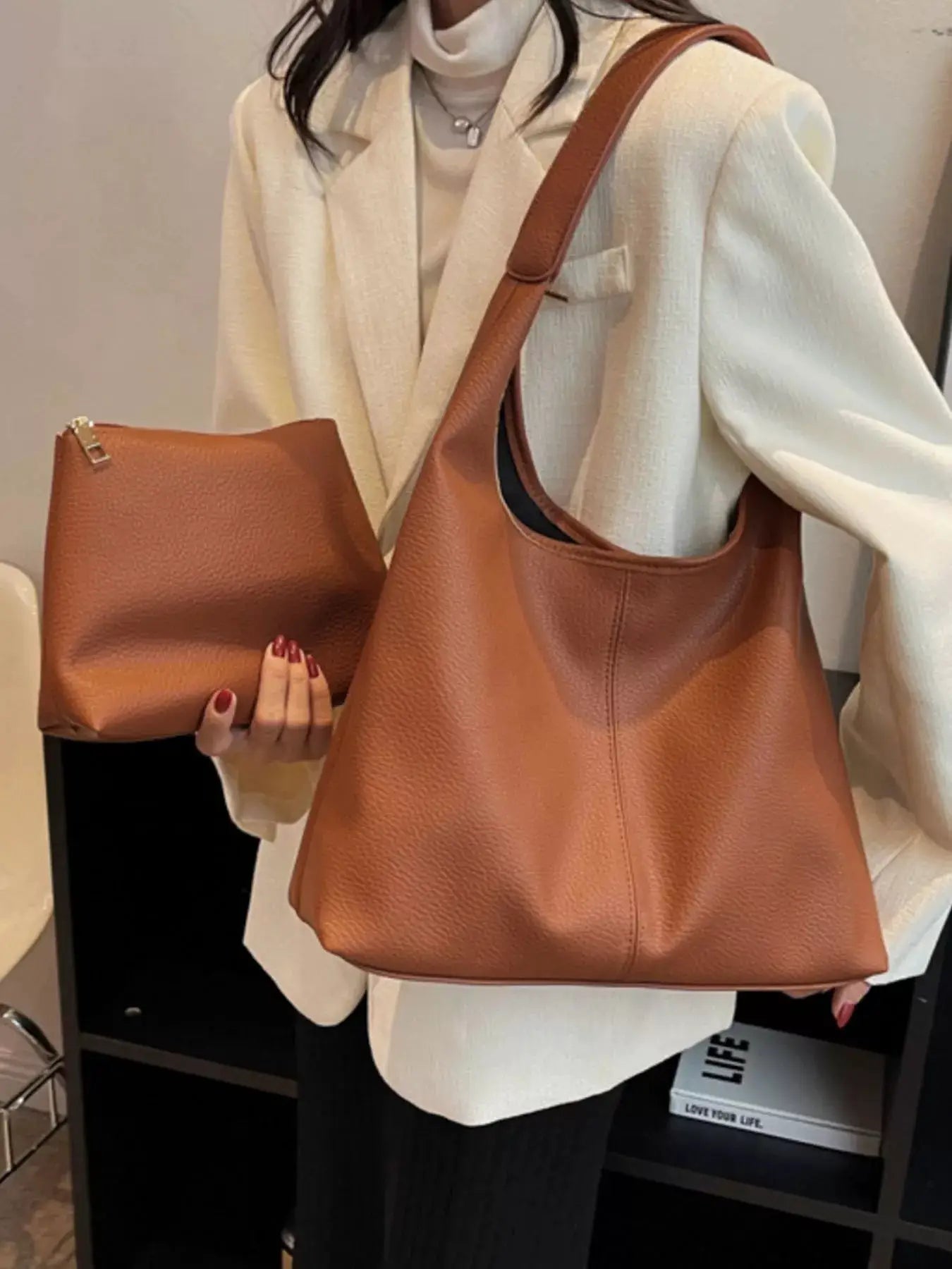 PU Leather Shoulder Bag by Trendsi
