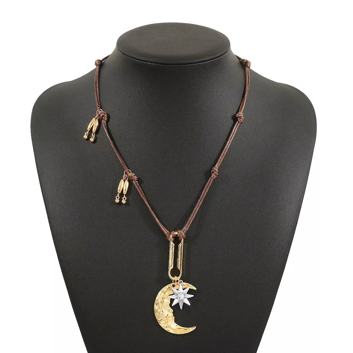 Moon & Sun Pendant Necklace by Trendsi