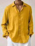 Men's Full Size Button Up Long Sleeve Shirt Plus Size by Trendsi