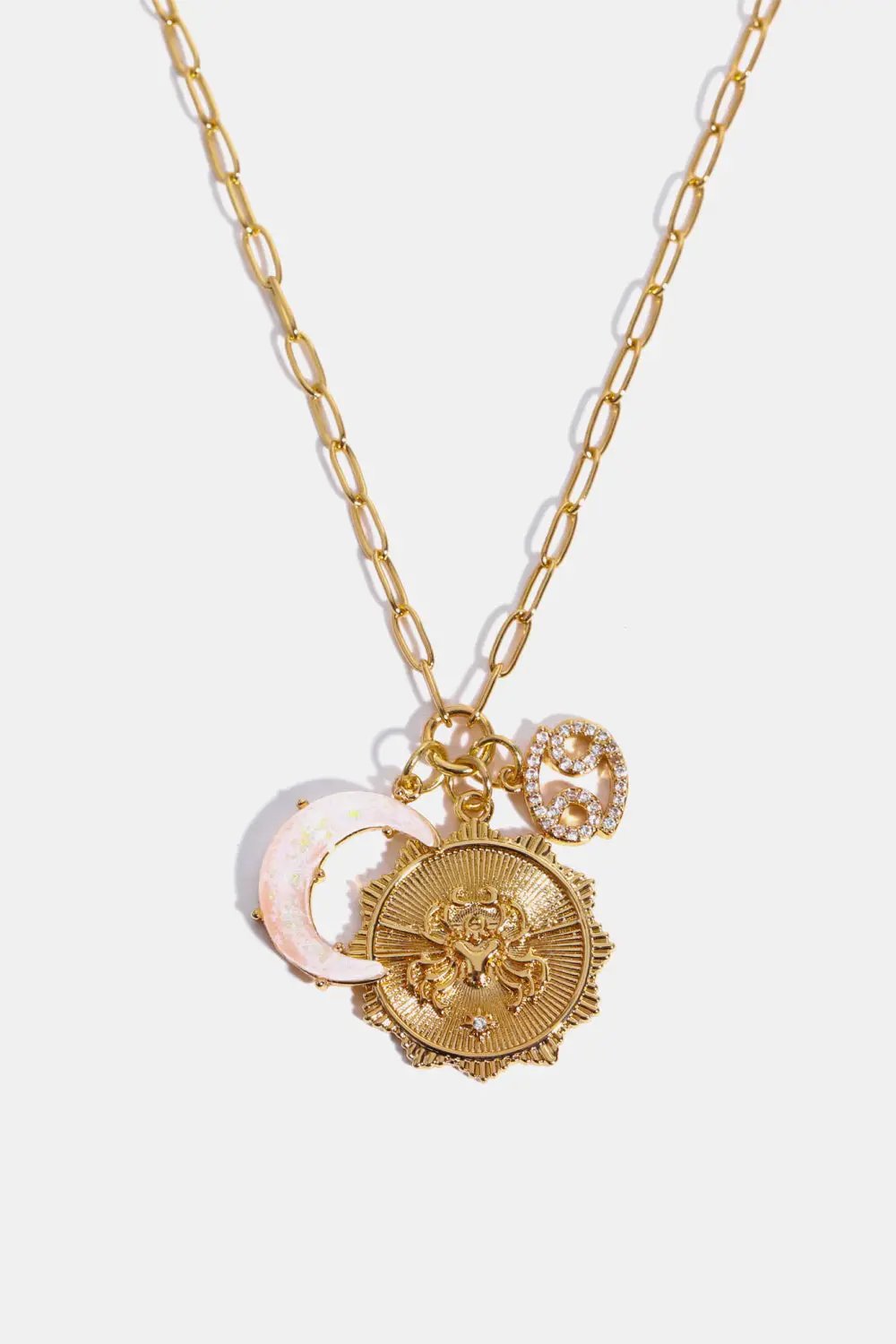 Constellation and Moon Pendant Copper Necklace by Trendsi