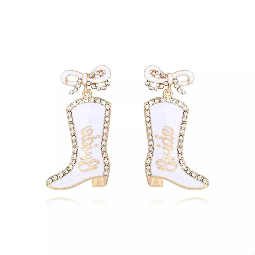 Cowgirl Boot Dangle Earrings with Bow by Trendsi