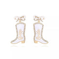 Cowgirl Boot Dangle Earrings with Bow by Trendsi