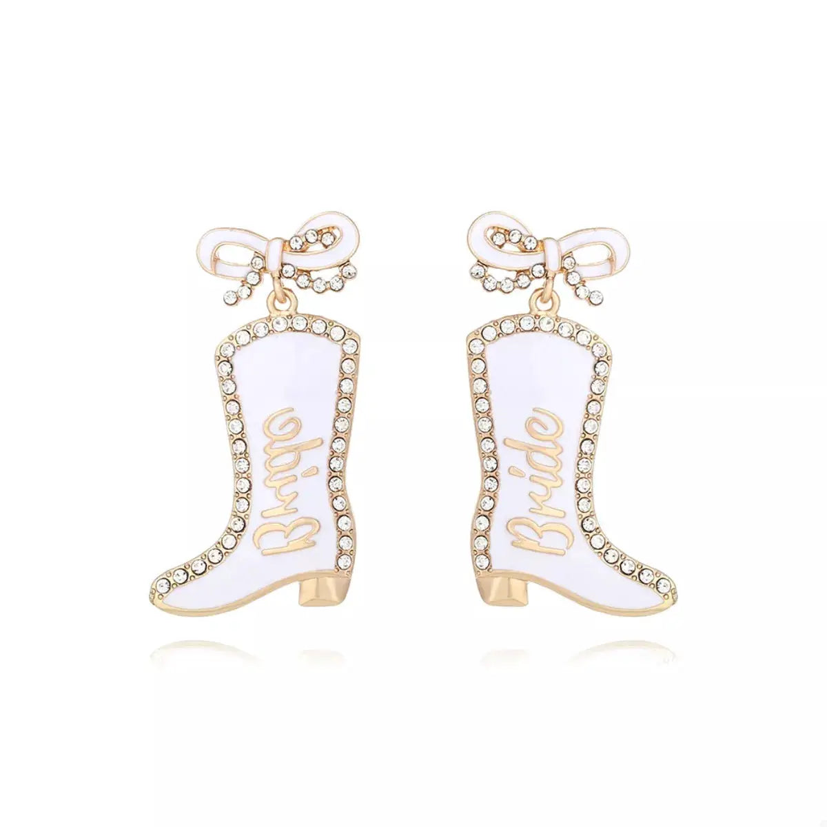 Cowgirl Boot Dangle Earrings with Bow by Trendsi