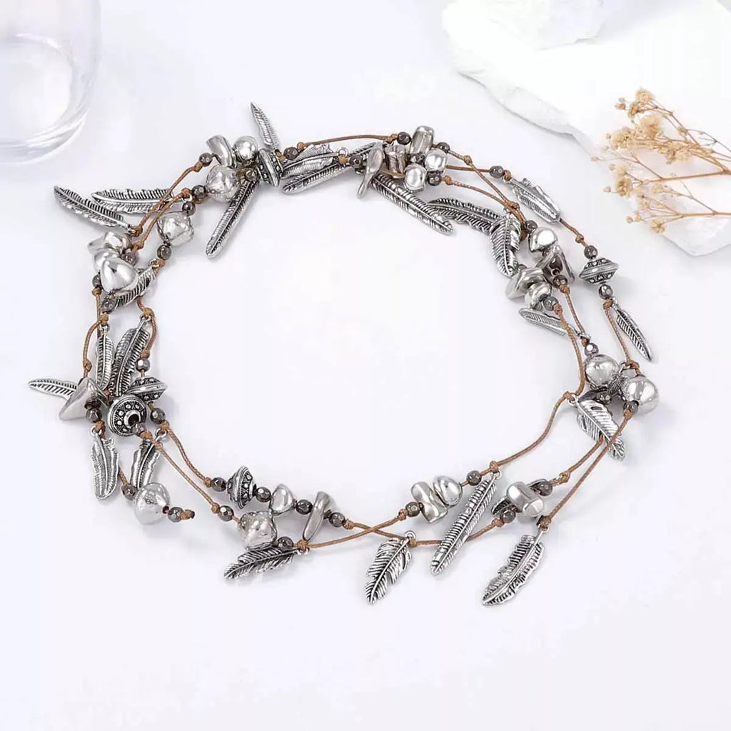 Leaf Chain Layered Necklace by Trendsi