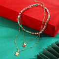 Colorful Christmas Charm Layered Necklace by Trendsi