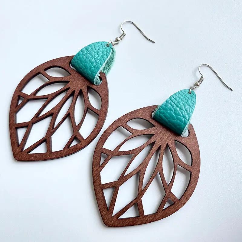 Leaf Drop Earrings by Trendsi