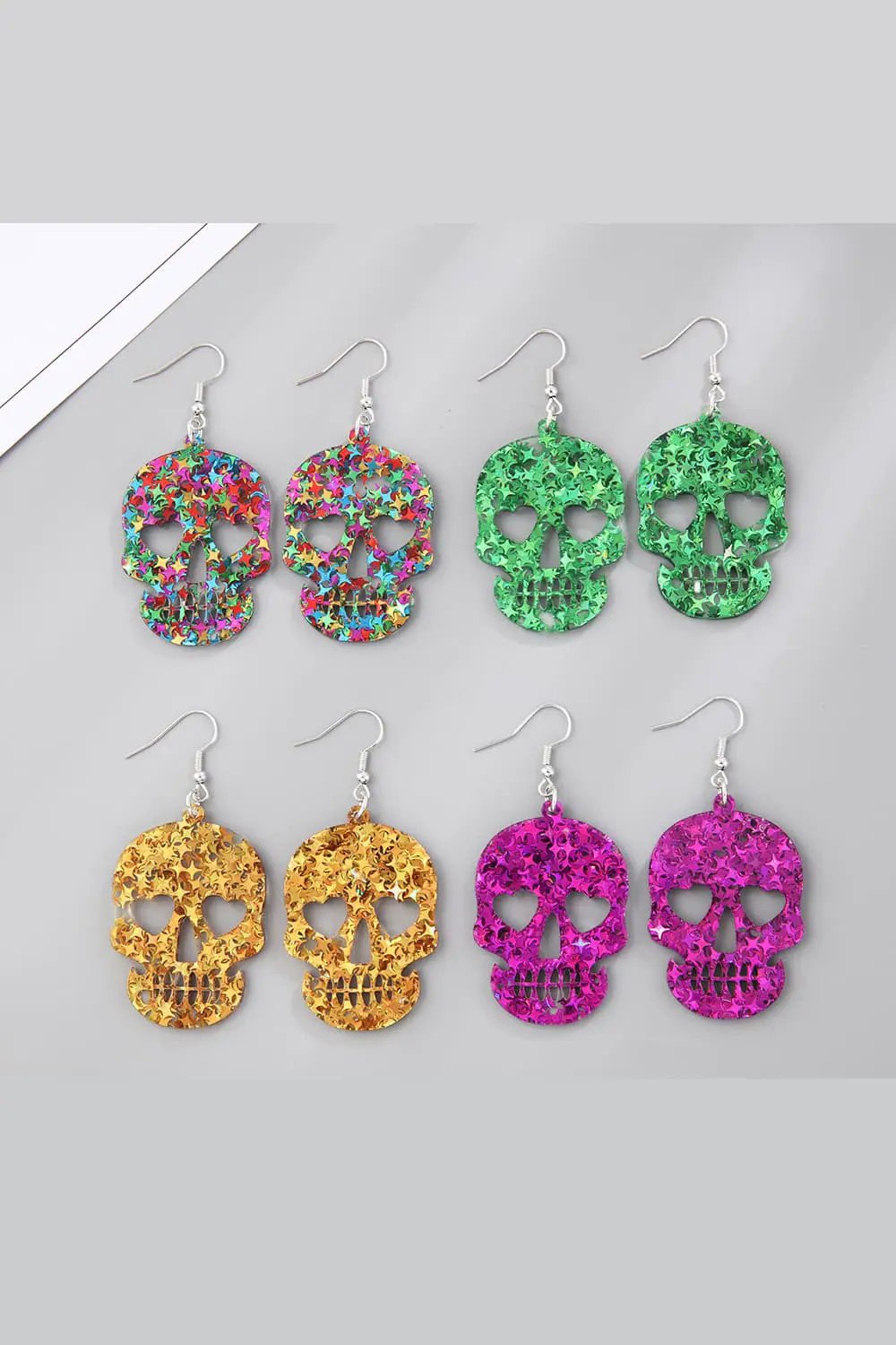 Acrylic Skull Drop Earrings by Trendsi