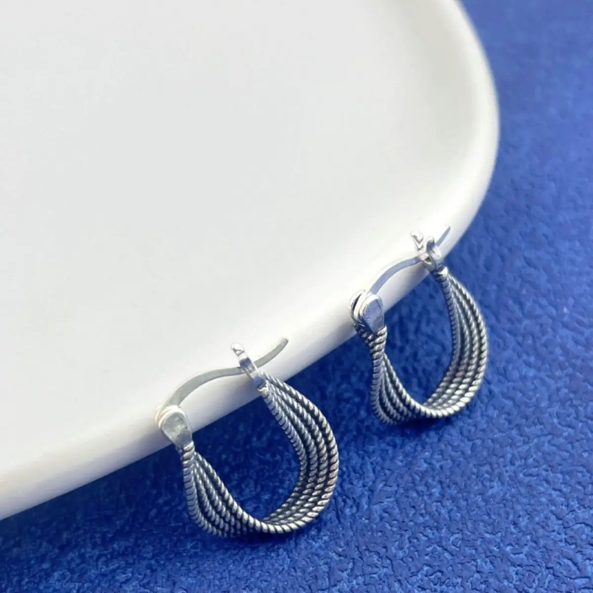 925 Sterling Silver Hoop Earrings by Trendsi