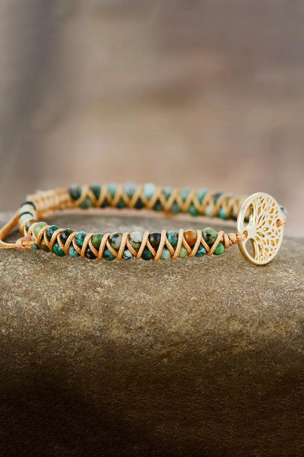 Handmade Tree Shape Beaded Copper Bracelet by Trendsi