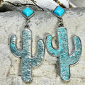 Turquoise Cactus Earrings by Trendsi