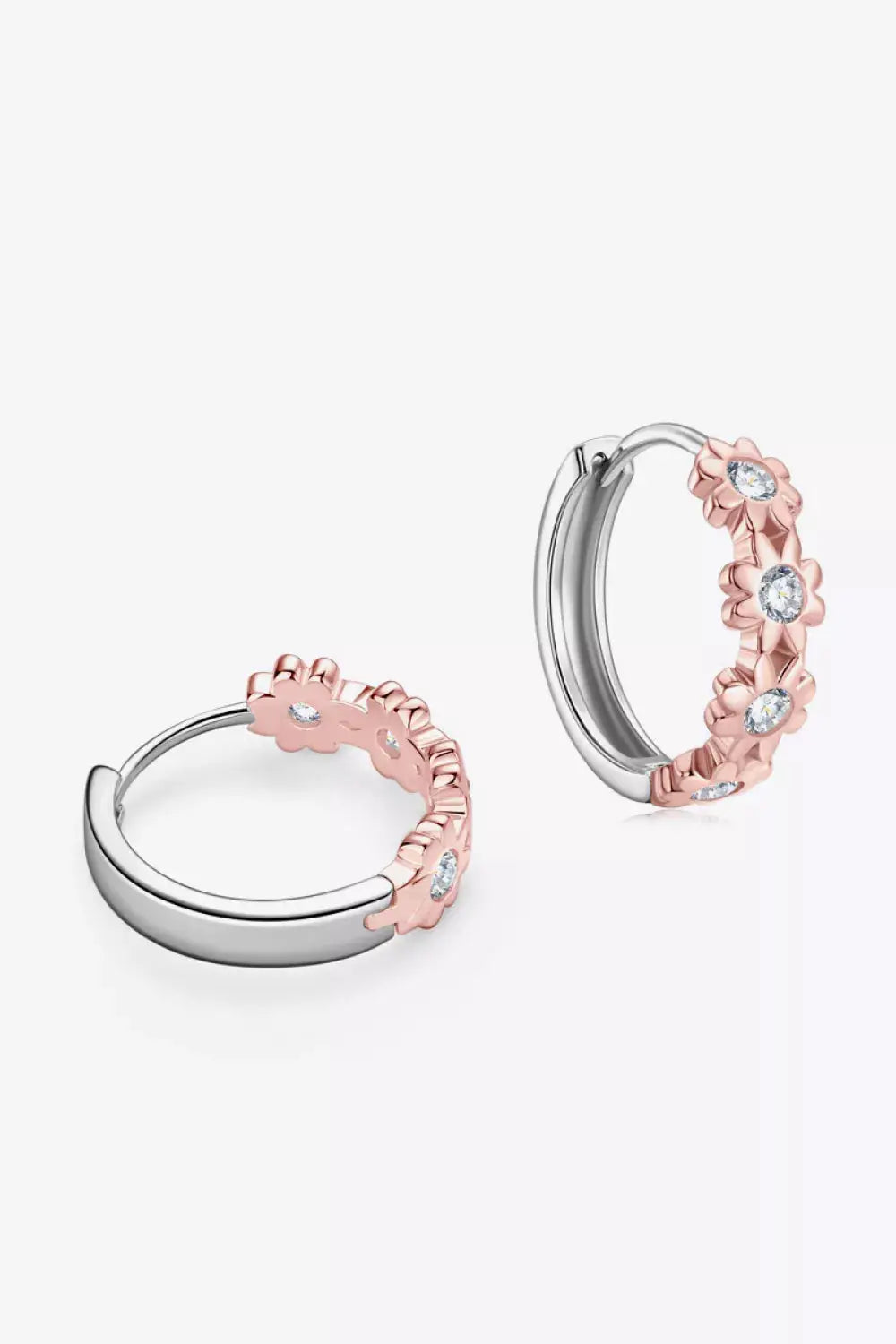 Moissanite 925 Sterling Silver Huggie Earrings by Trendsi