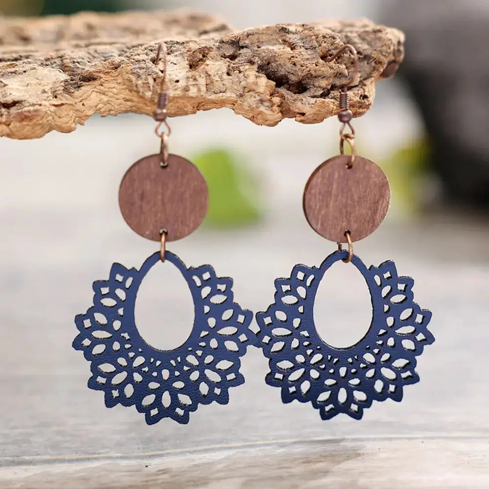 Geometric Cutout Dangle Earrings by Trendsi